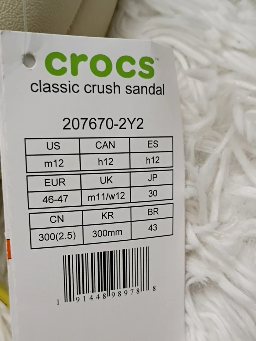 CROCS Classic Crush Men’s Tan Platform Slide Sandals 12